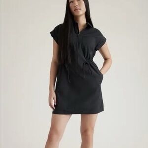ATHLETA Topspin Dress Black Dress Summer Travel Size large
